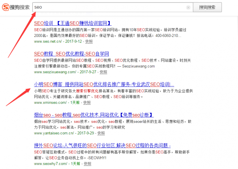 关键词seo进入360搜索结果第一页